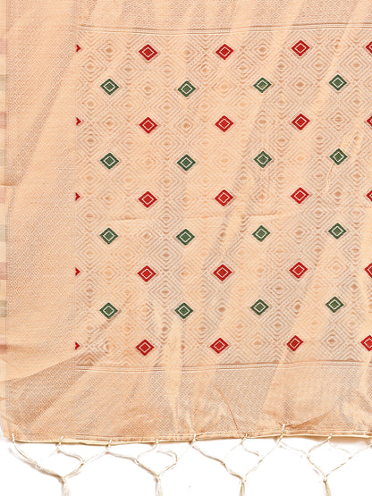 Astita Elegant Cream Woven Work Saree – A Whiff of Tradition Wrapped in Grace