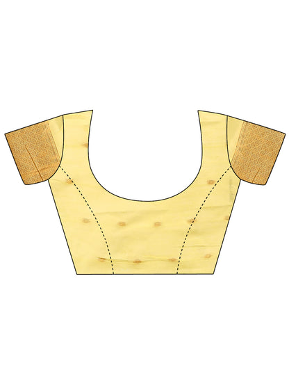 Astita Elegant Yellow Woven Work Saree – A Whiff of Tradition Wrapped in Grace