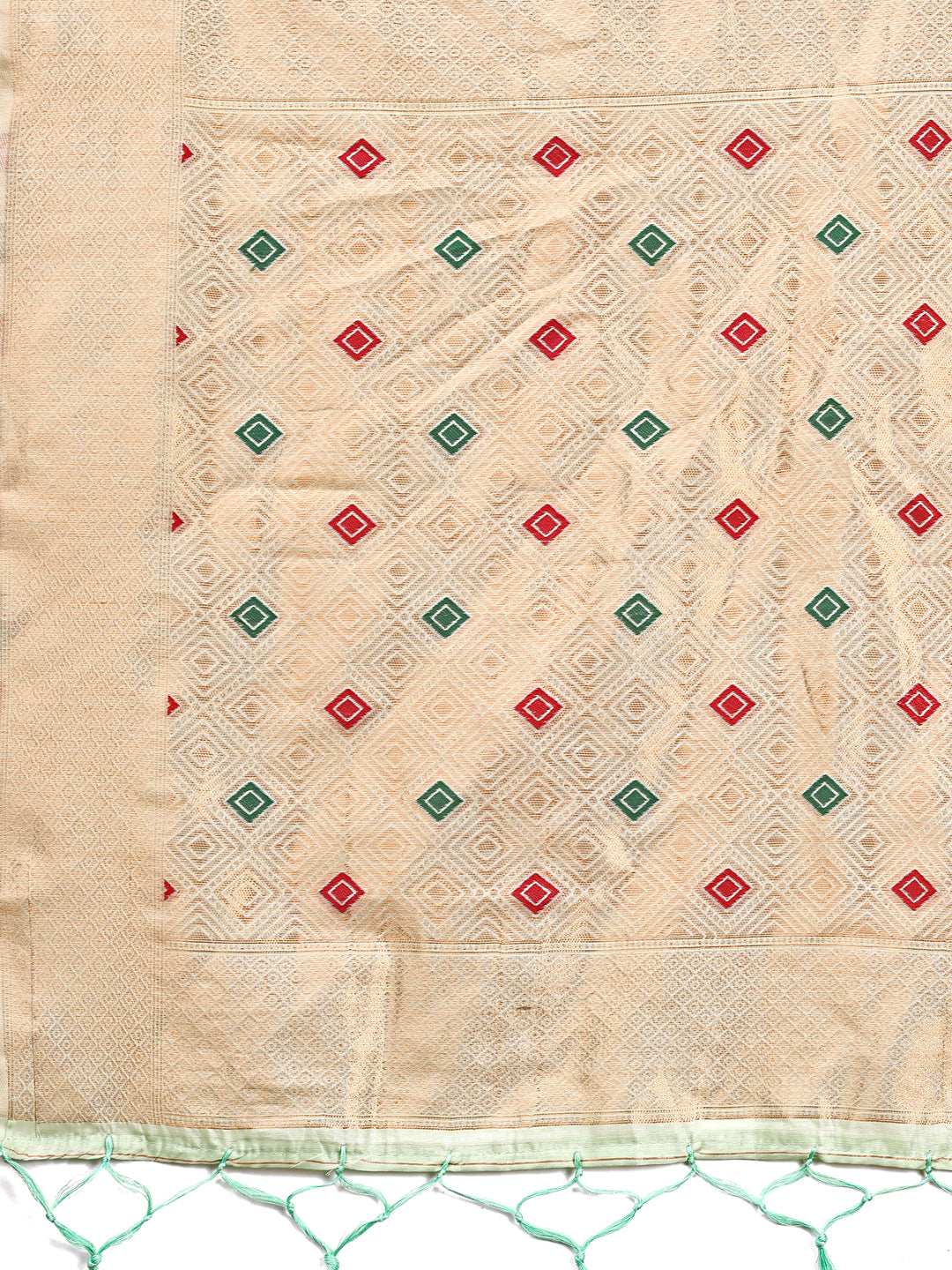 Astita Elegant Light Green Woven Work Saree – A Whiff of Tradition Wrapped in Grace