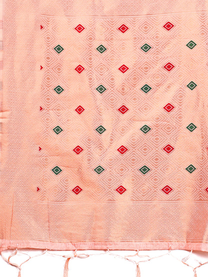 Astita Elegant Pink Woven Work Saree – A Whiff of Tradition Wrapped in Grace