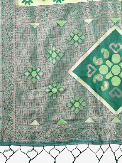 Astita Elegant Yellow Linen Cotton Patola Saree – A Refreshing Harmony of Culture and Comfort