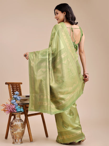 Astita Graceful Light Green Silk Saree – Subtle Sophistication for Every Occasion