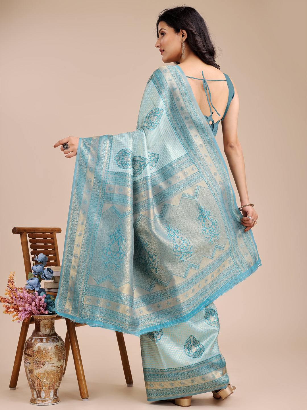 Astita Graceful Sea Green Silk Saree – Subtle Sophistication for Every Occasion