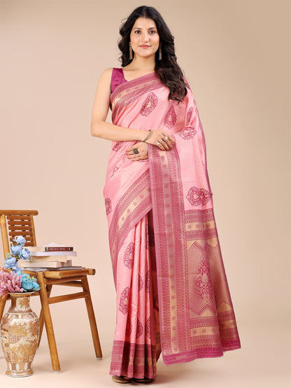 Astita Graceful Light Pink Silk Saree – Subtle Sophistication for Every Occasion
