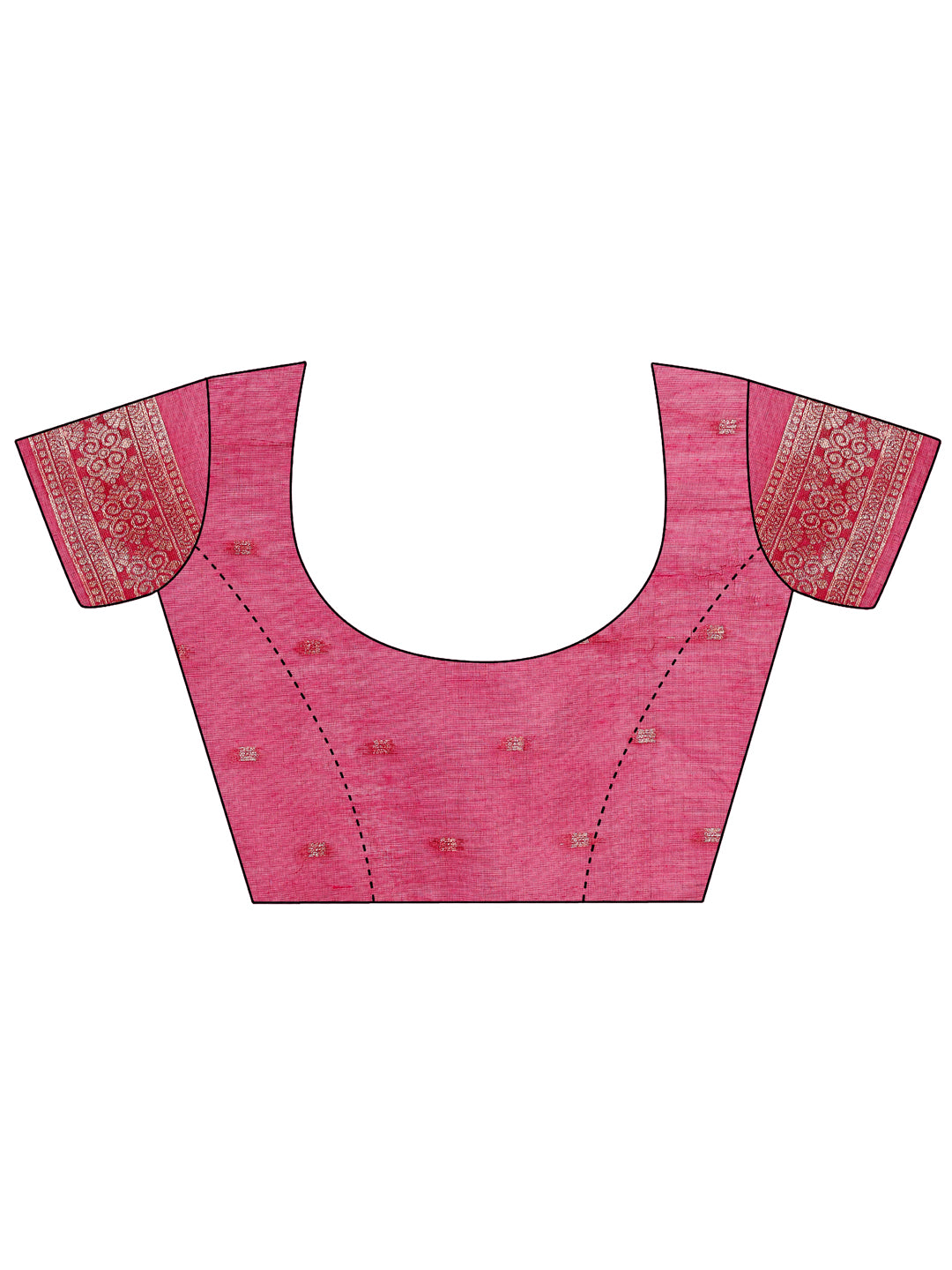 Graceful Pink Lichi Silk Saree with Contrast Blue Woven Border & Floral Zari Design – Wedding & Festive Wear