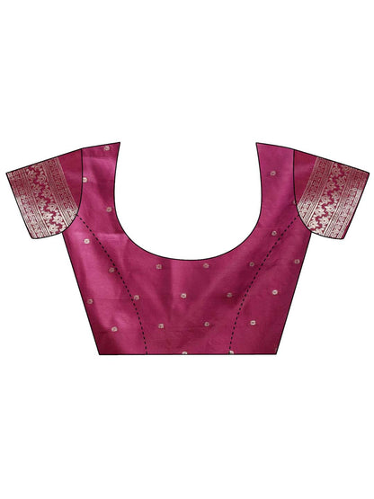 Astita Emerald Purple Banarasi Silk Saree with Zari Floral Work – Elegance Woven in Every Thread
