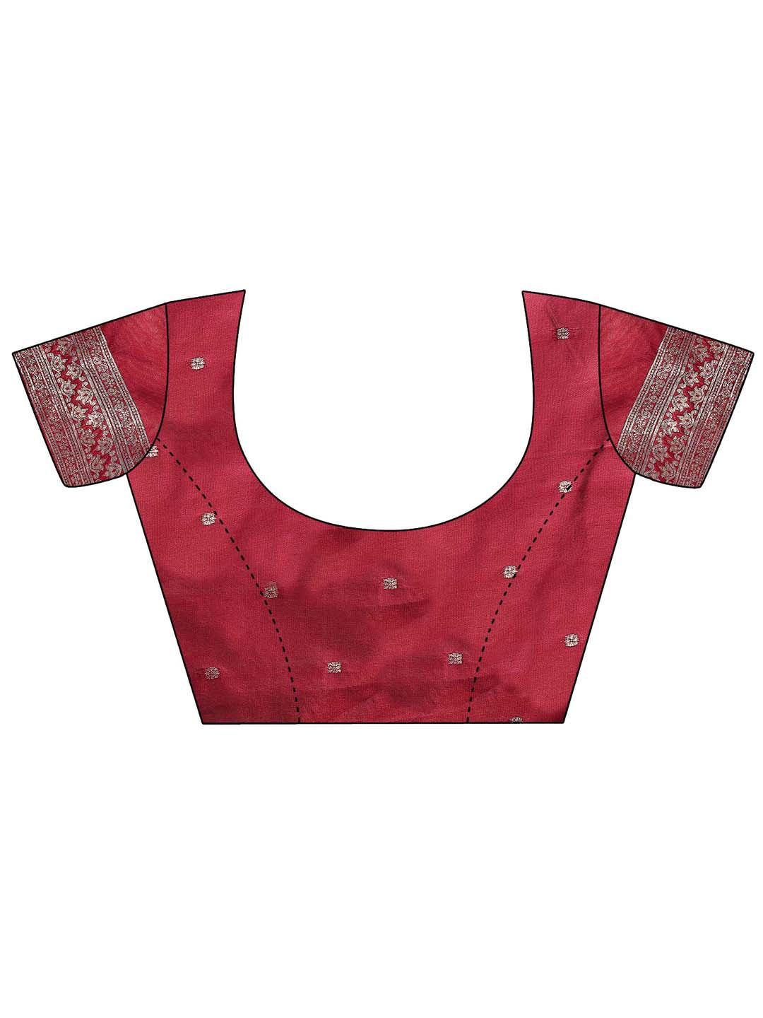 Astita Emerald Maroon Banarasi Silk Saree with Zari Floral Work – Elegance Woven in Every Thread