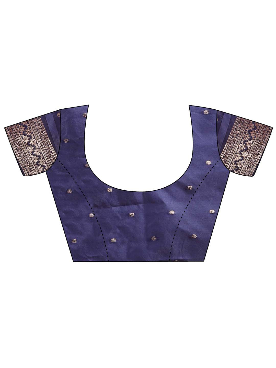Astita Emerald Navy Blue Banarasi Silk Saree with Zari Floral Work – Elegance Woven in Every Thread