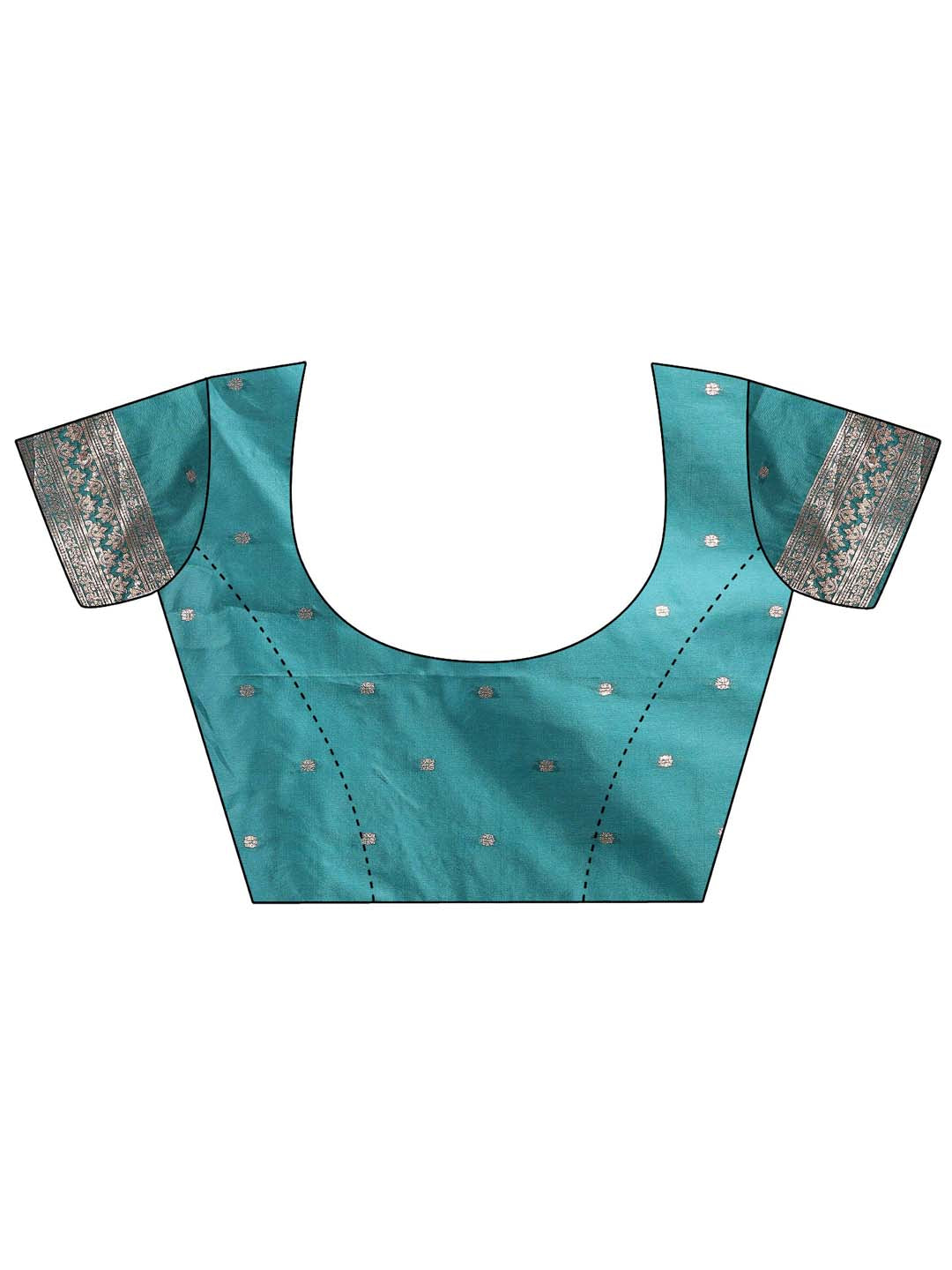 Astita Emerald Sea Green Banarasi Silk Saree with Zari Floral Work – Elegance Woven in Every Thread