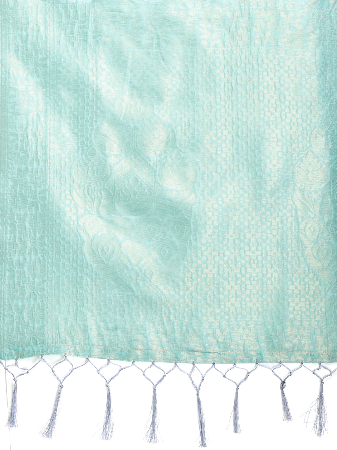 Astita Elegant Sea Green Cotton Saree for Women – Soft Lightweight Saree with Zari Woven Butta & Tassel Border