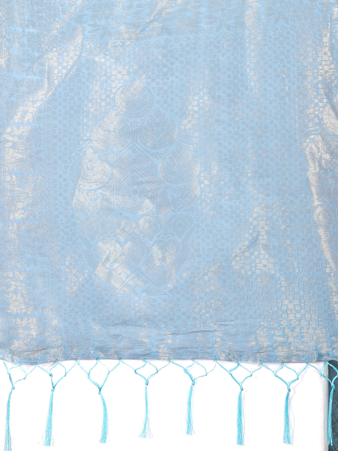 Astita Elegant Sky Blue Cotton Saree for Women – Soft Lightweight Saree with Zari Woven Butta & Tassel Border