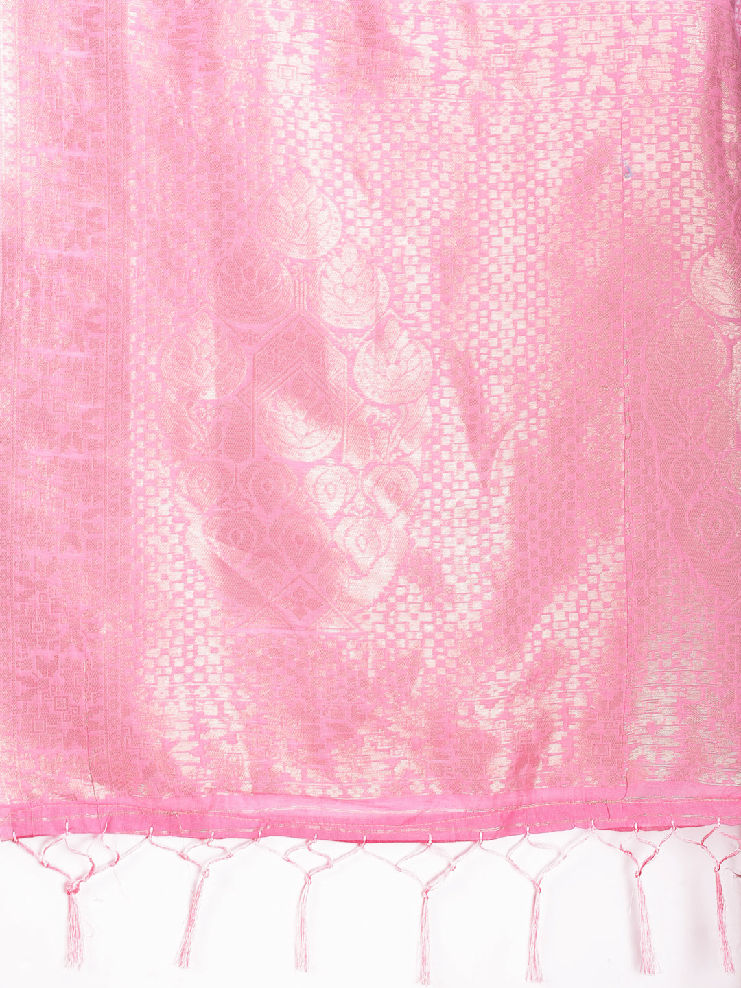 Astita Elegant Pink Cotton Saree for Women – Soft Lightweight Saree with Zari Woven Butta & Tassel Border
