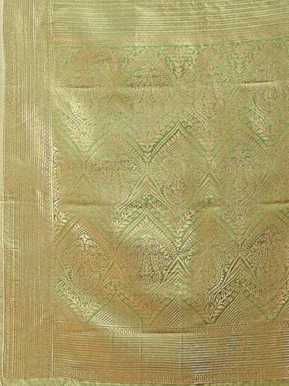 Astita Elegant Light Green and Gold Silk Saree – Graceful Artistry with Contemporary Charm