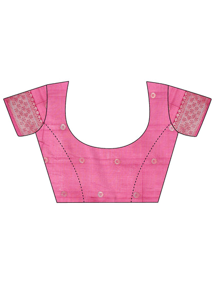 Astita Radiant Pink Linen Cotton Patola Saree – Where Tradition Dances with Elegance