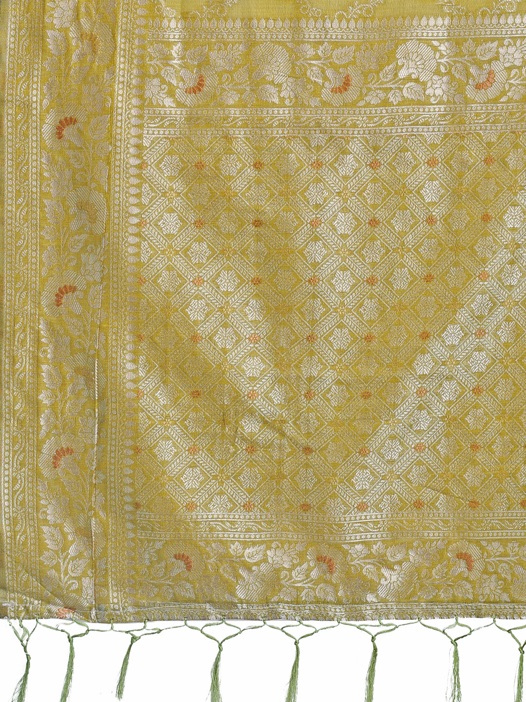 Astita Elegant Mustrad Linen Cotton Saree with Silver Zari – Perfect Blend of Comfort & Charm