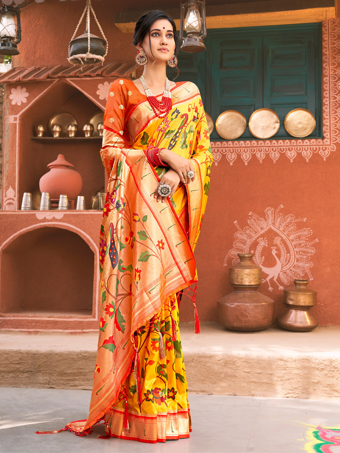 Astita Majestic Yellow Pure Kanjivaram Silk Saree | Bridal Heritage Collection | Limited Edition