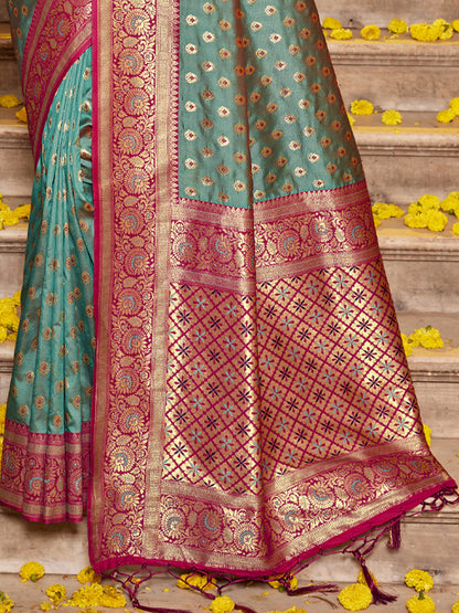 Astita Majestic Teal Pure Kanjivaram Silk Saree | Bridal Heritage Collection | Limited Edition