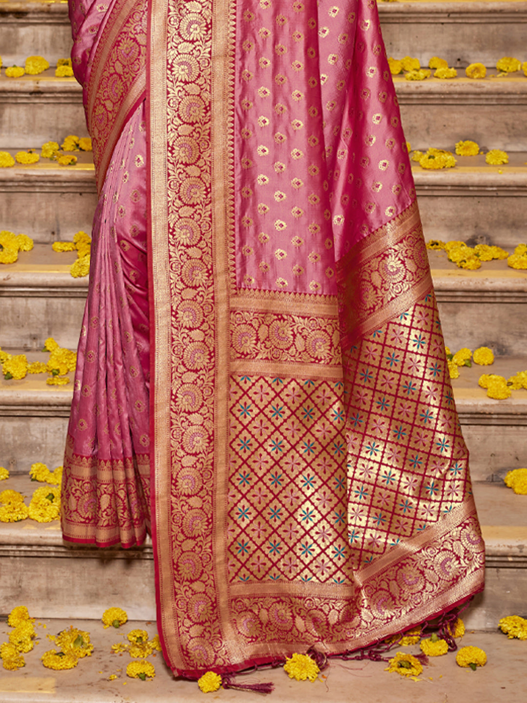 Astita Majestic Light Pink Pure Kanjivaram Silk Saree | Bridal Heritage Collection | Limited Edition