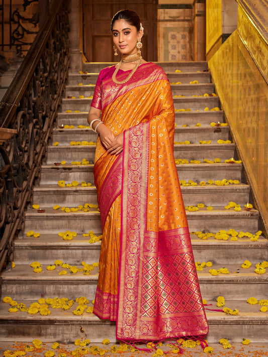 Astita Majestic Mustard Pure Kanjivaram Silk Saree | Bridal Heritage Collection | Limited Edition