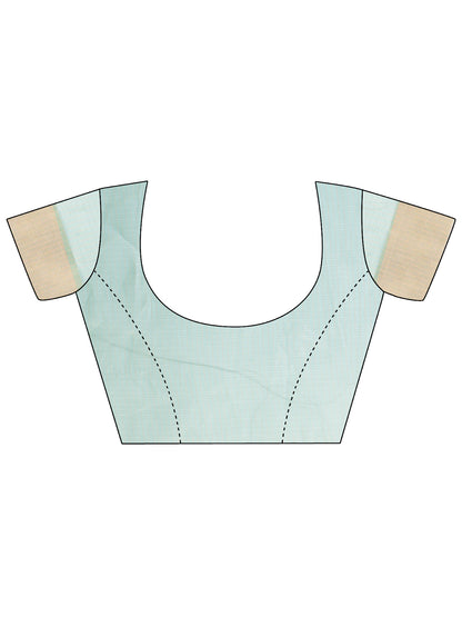 Astita Elegant Sky Blue Organza Saree with Zari Border | Lightweight Transparent Saree with Blouse Piece for Festive & Daily Wear