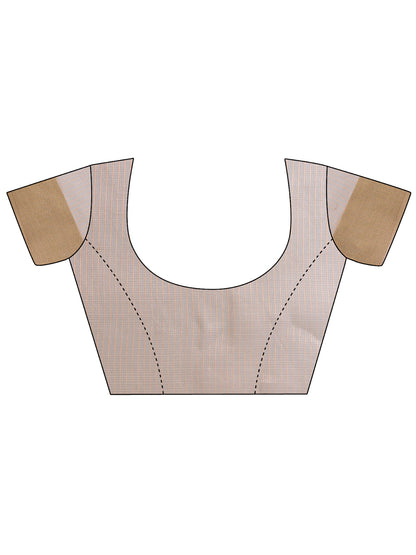 Astita Elegant Brown Organza Saree with Zari Border | Lightweight Transparent Saree with Blouse Piece for Festive & Daily Wear