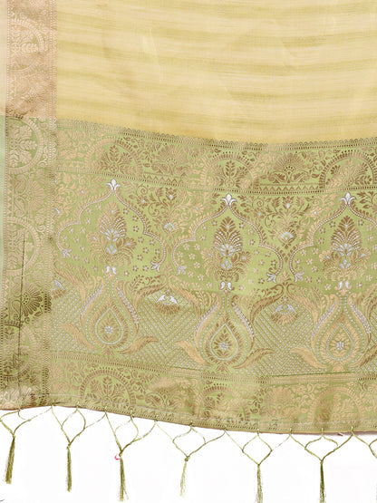 Astita Light Green Organza Saree – Ethereal Sophistication in Every Fold