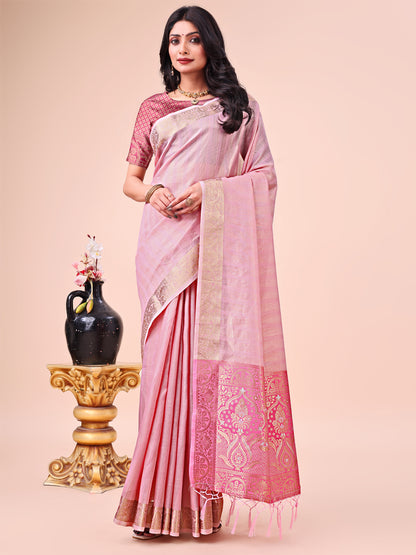 Astita Pink Organza Saree – Ethereal Sophistication in Every Fold