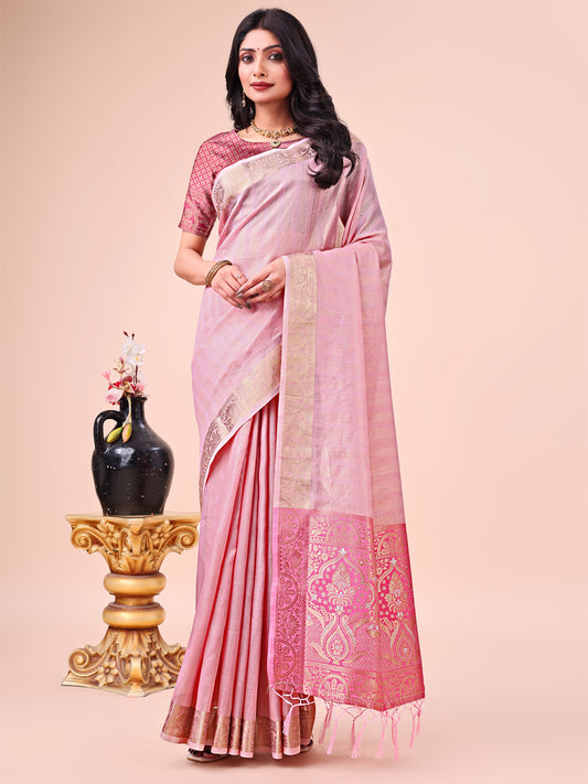 Astita Pink Organza Saree – Ethereal Sophistication in Every Fold