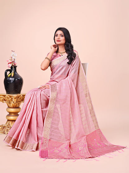 Astita Pink Organza Saree – Ethereal Sophistication in Every Fold