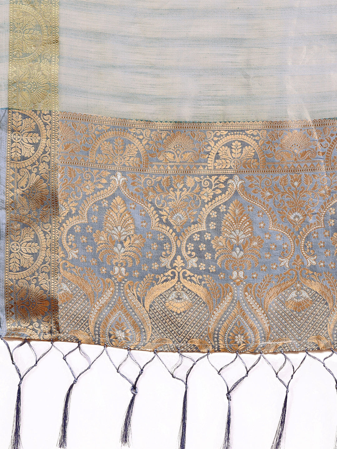 Astita Light Grey Organza Saree – Ethereal Sophistication in Every Fold