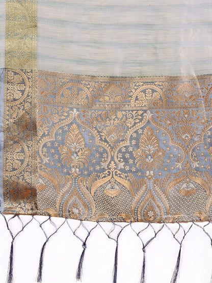 Astita Light Grey Organza Saree – Ethereal Sophistication in Every Fold