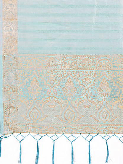 Astita Light Blue Organza Saree – Ethereal Sophistication in Every Fold