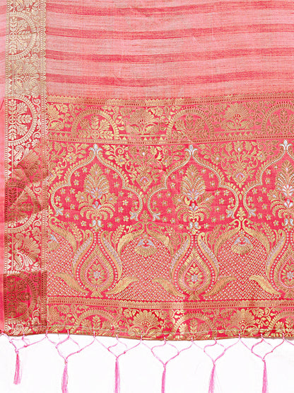 Astita Light Peach Organza Saree – Ethereal Sophistication in Every Fold