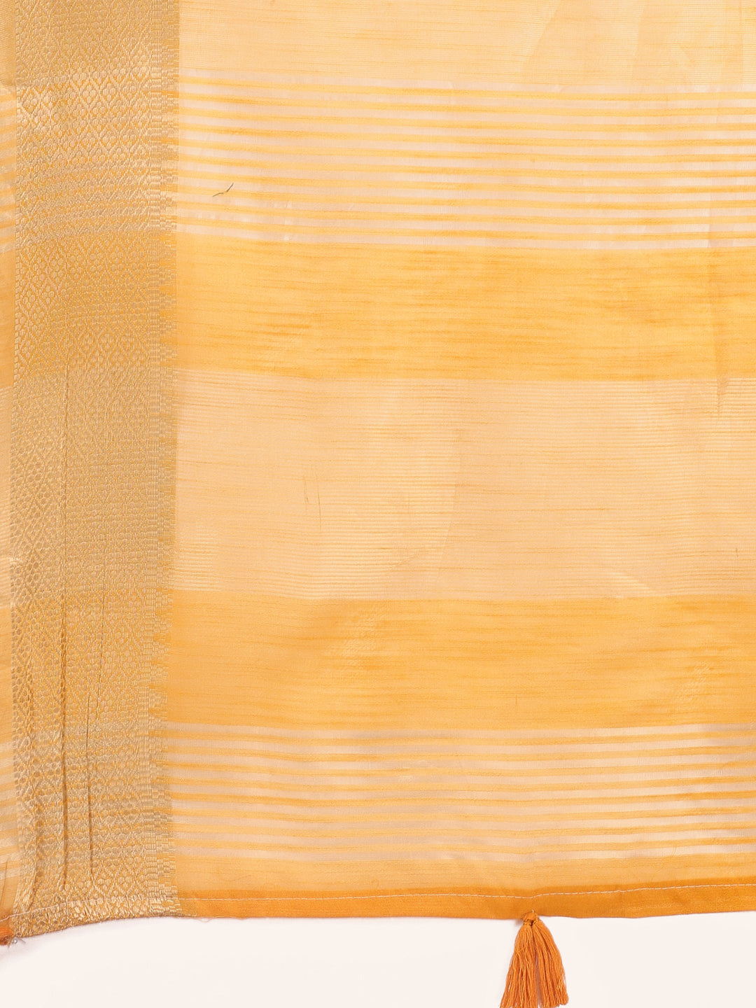 Astita Elegant Yellow Linen Saree with Golden Zari Border & Rich Pallu | Soft Drape | Festive & Office Wear