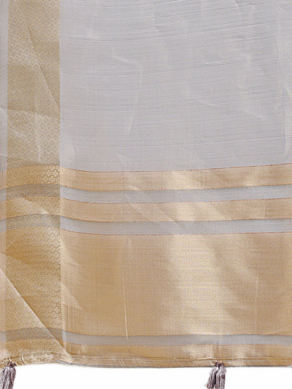 Astita Elegant Grey Organza Saree – Sheer Sophistication for Timeless Beauty