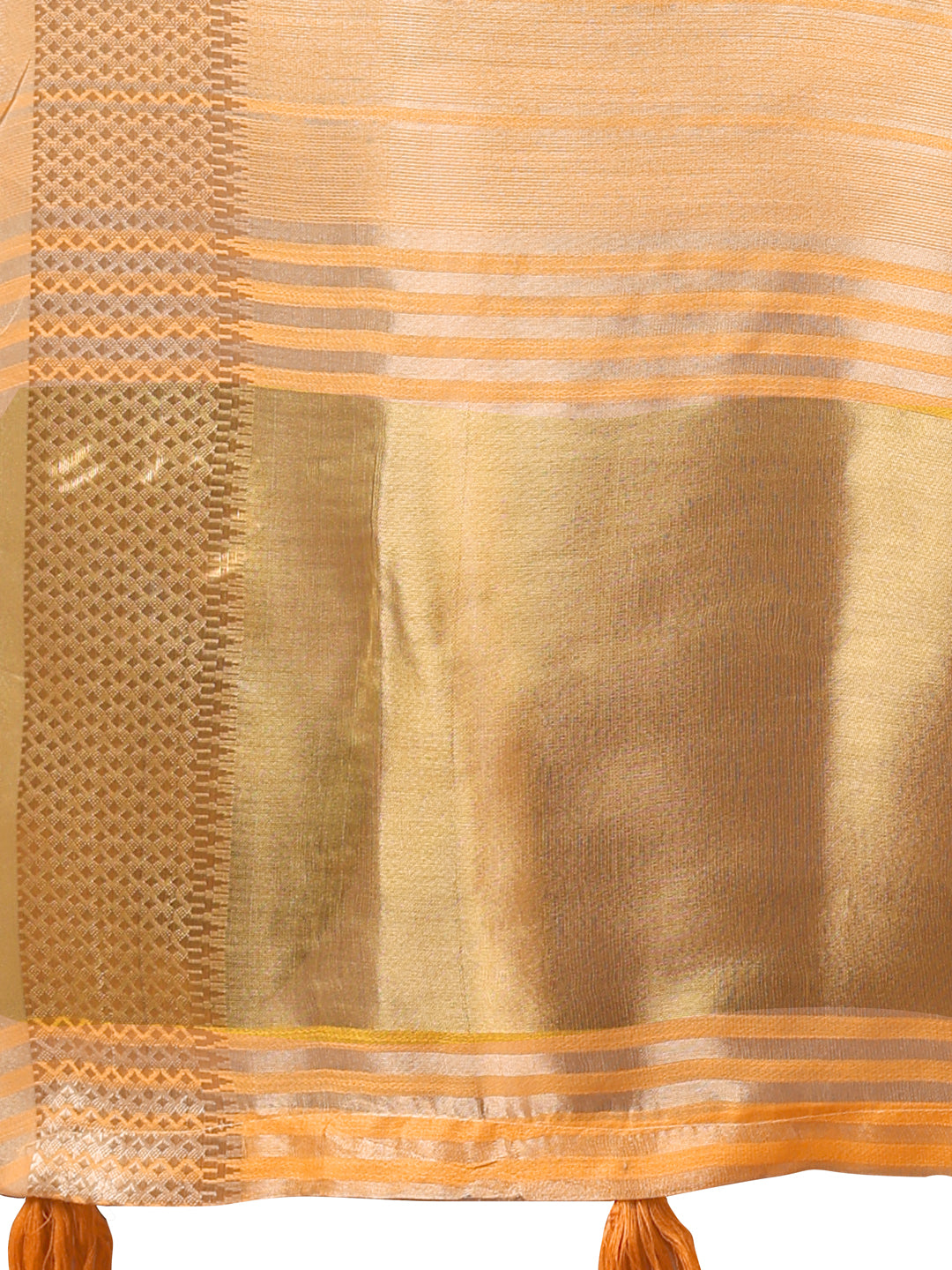 Astita Elegant Gold Orange Organza Saree with Zari Border | Party Wear Lightweight Saree with Blouse for Women