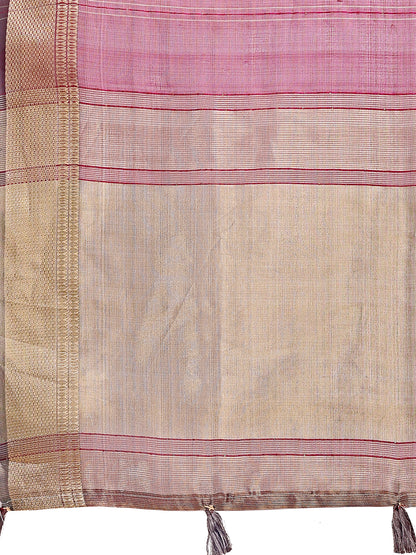 Wine Purple Organza Saree with Golden Border – Bold Elegance in Every Drape