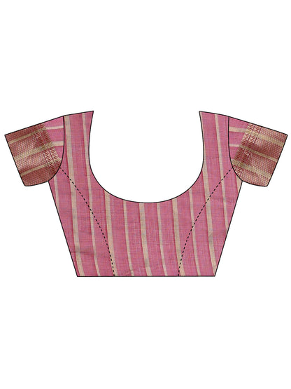 Magenta Organza Saree with Golden Border – Bold Elegance in Every Drape