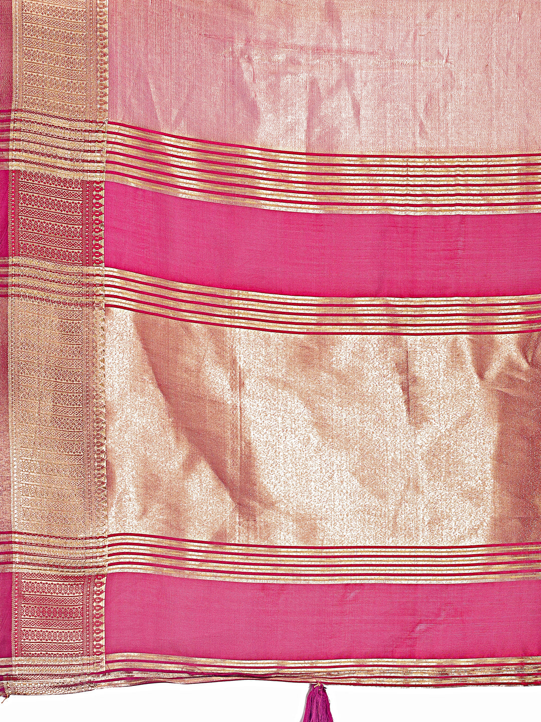Astita Elegant Light Pink & Magenta Organza Saree with Rich Zari Border & Pallu Tassels | Premium Partywear Saree for Women