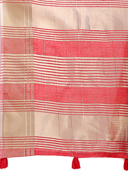 Peach Pink Organza Saree with Golden Checked Pattern – Radiate Soft Elegance