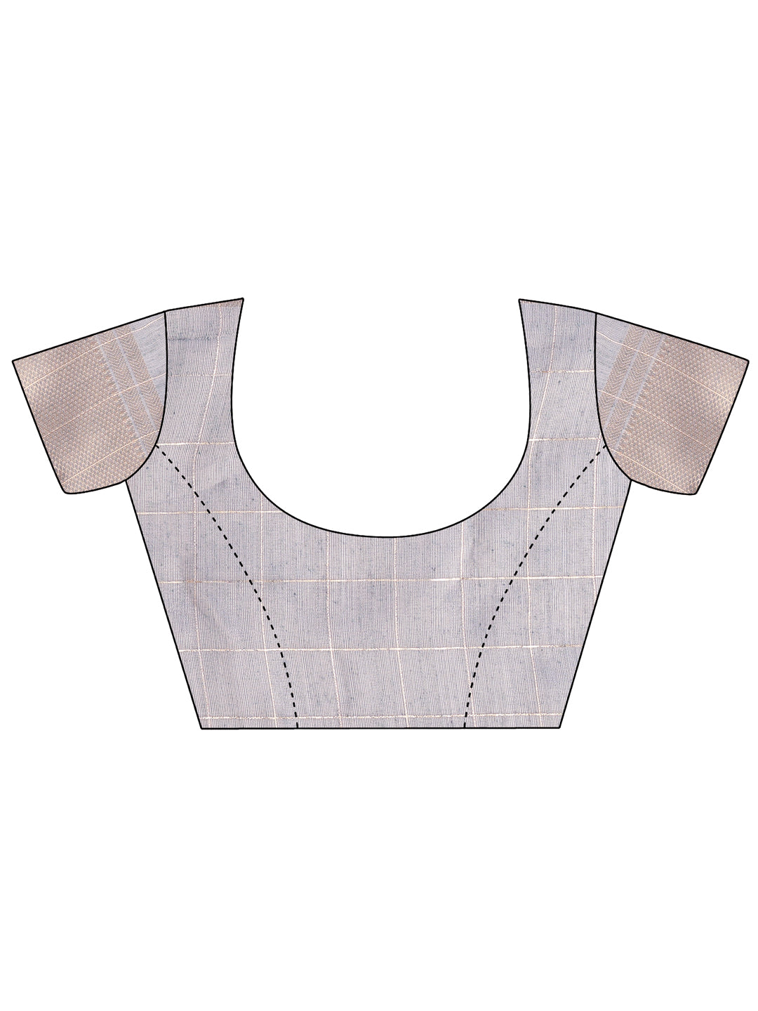 Grey Organza Saree with Golden Checked Pattern – Radiate Soft Elegance