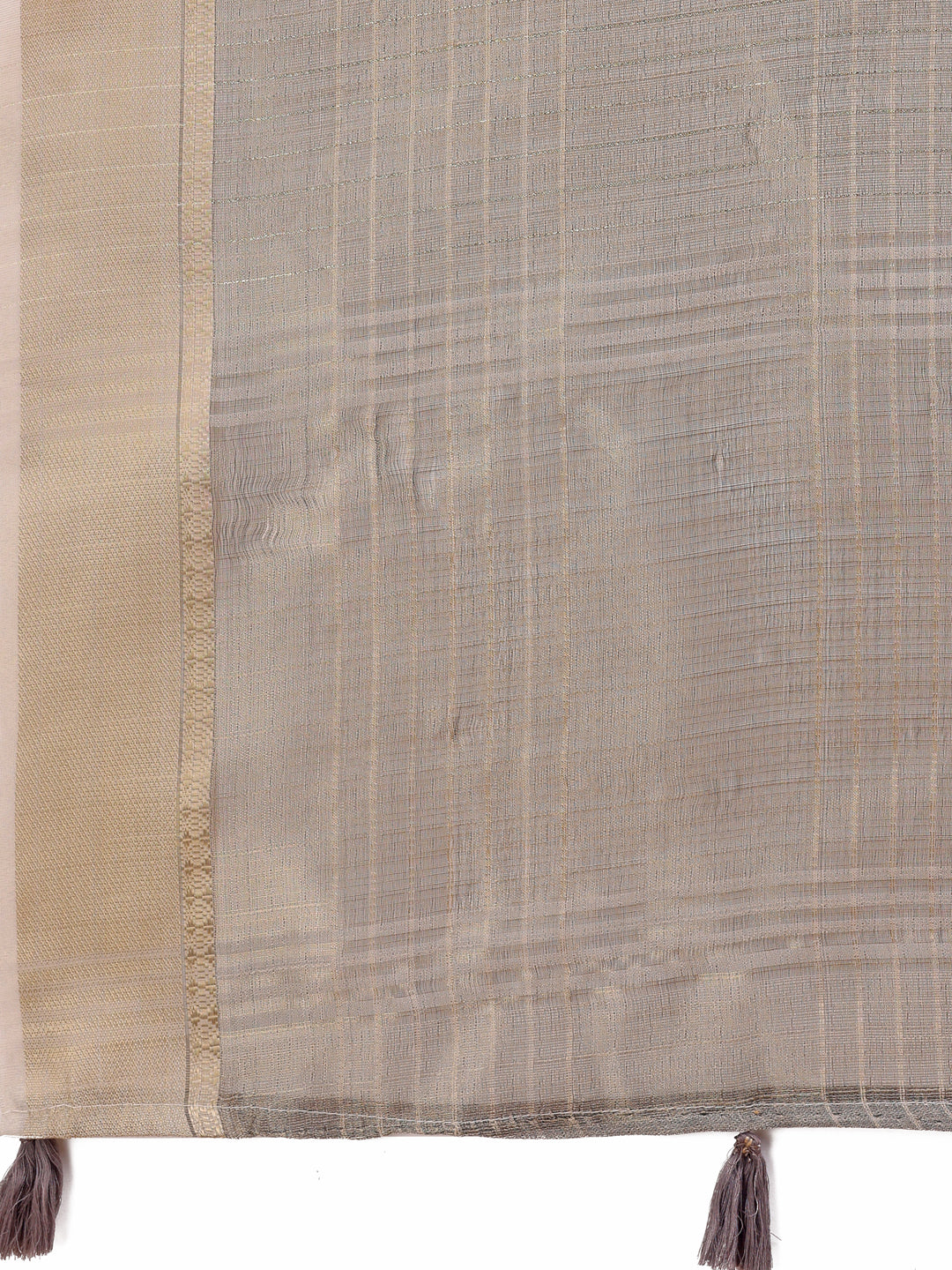 Astita Beige Organza Saree with Gold Checked Design – Elegant & Classy Traditional Wear for Formal & Festive Occasions