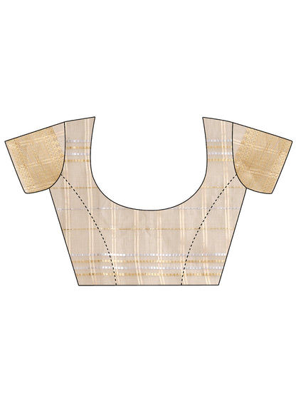 Astita Pale Sage Green Organza Saree with Gold Zari – Subtle Grace for Timeless Style