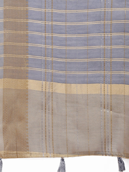 Astita Sky Blue Organza Saree with Gold Zari – Subtle Grace for Timeless Style