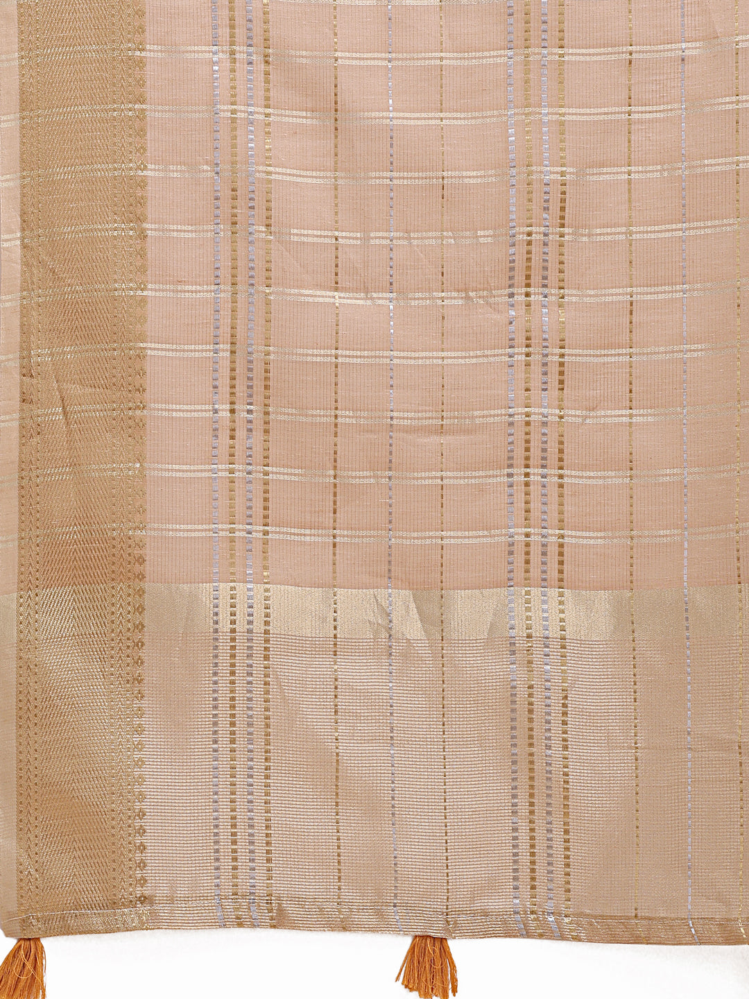 Astita Cream Organza Saree with Gold Zari – Subtle Grace for Timeless Style