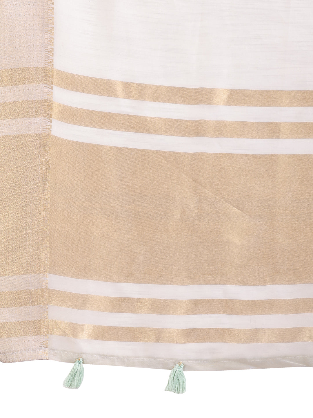 Astita Elegant Grey Woven Linen Saree with Contrast Zari Border & Tassels – Soft & Breathable Party Wear