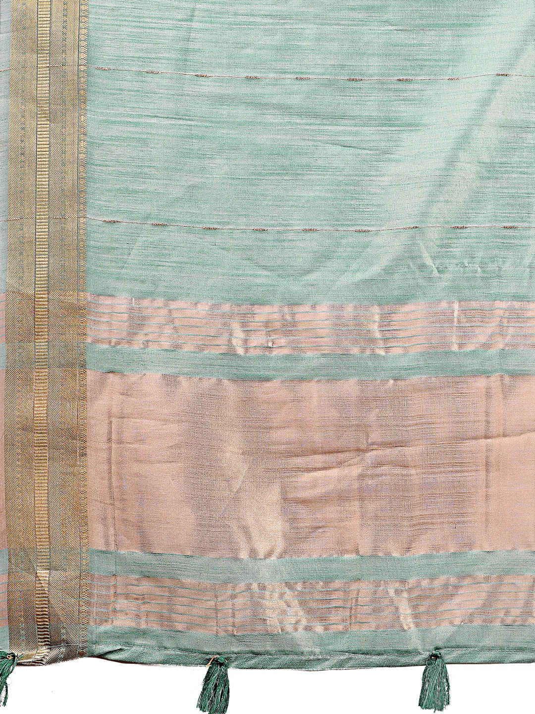 Astita Elegant Olive Green Organza Saree with Golden Zari Border – Festive & Office Wear Saree with Blouse Piece