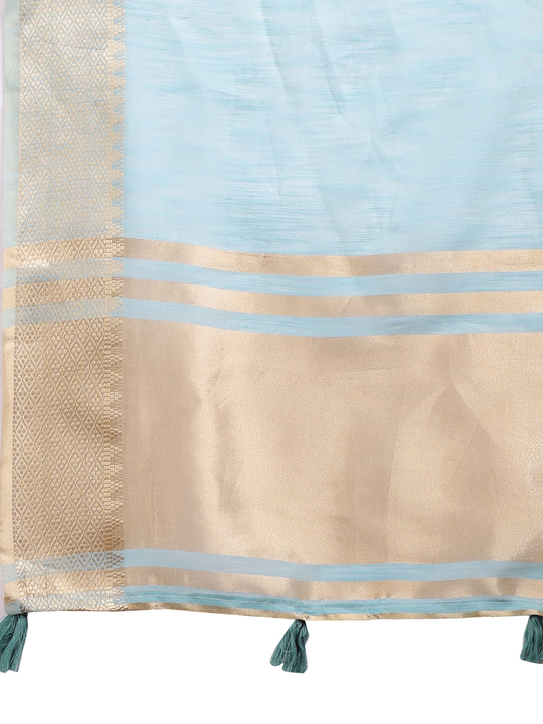 Astita Sky Blue Gold Cotton Ready-to-Wear Saree – Simplicity Meets Effortless Grace
