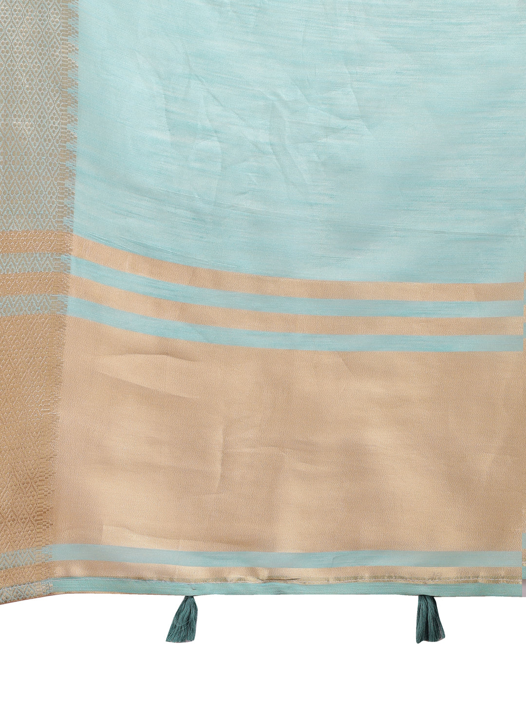 Astita Sea Green Gold Cotton Ready-to-Wear Saree – Simplicity Meets Effortless Grace