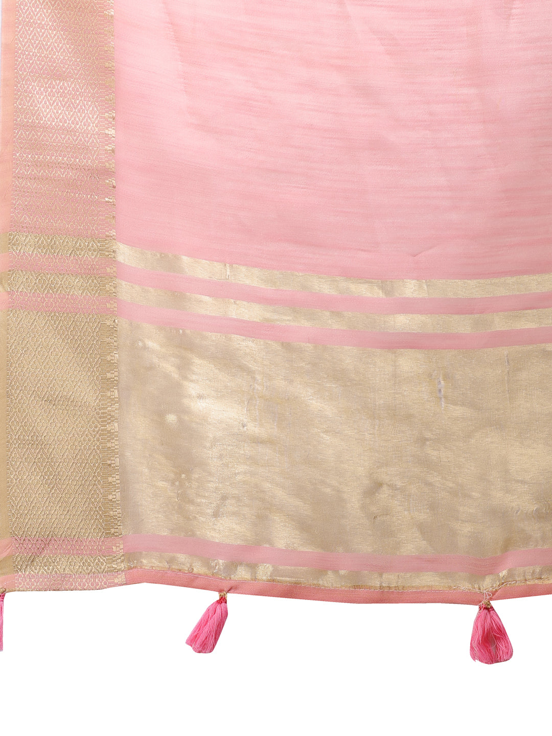 Astita Pink Gold Cotton Ready-to-Wear Saree – Simplicity Meets Effortless Grace